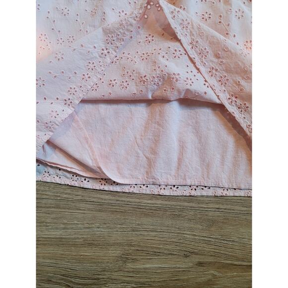 Talbots Peach Eyelet Blouse Sz XL Petite - Picture 9 of 11